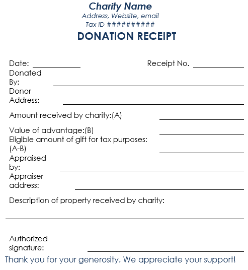 Donation Receipt Template Free Samples In Word And Excel