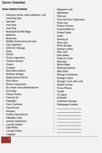 dorm room checklist uic