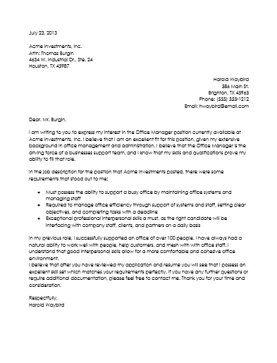 latest application letter template