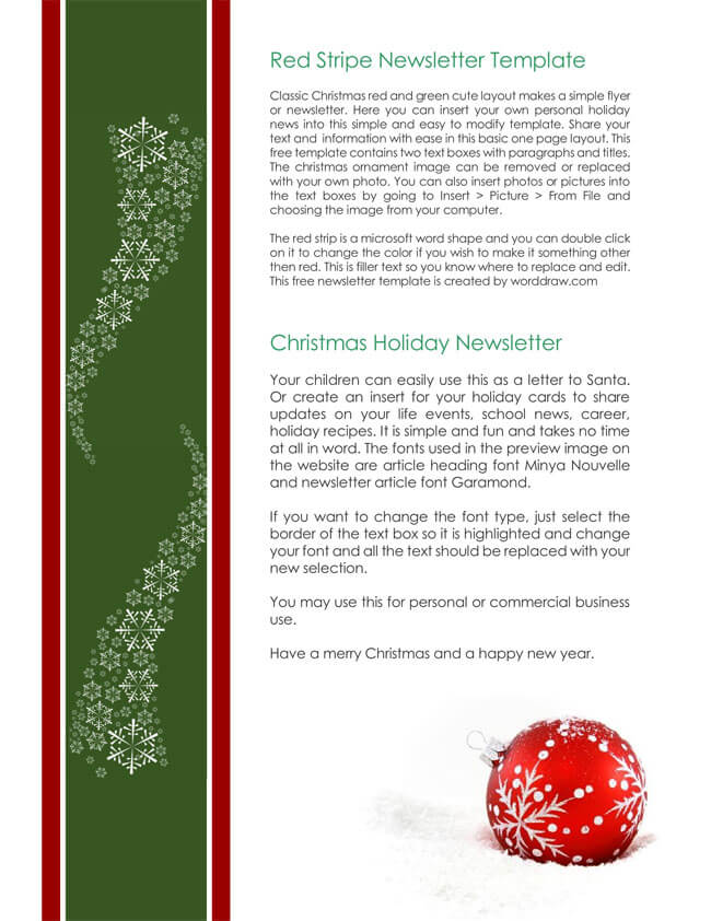 9+ Christmas Newsletter Templates to Create Printable and ENewsletters