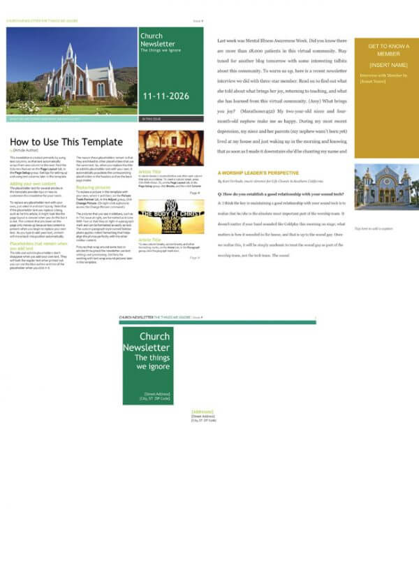 Free Church Newsletter Templates - Editable in Microsoft® Word