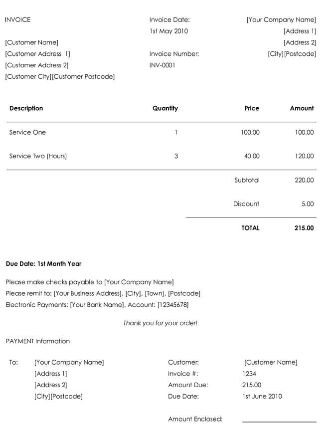 invoices templates free download