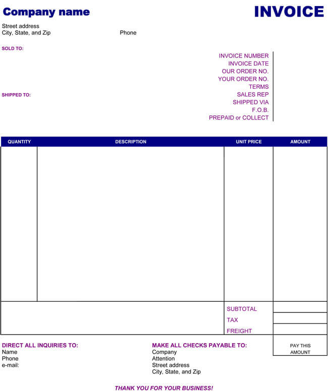 microsoft excel free invoice template