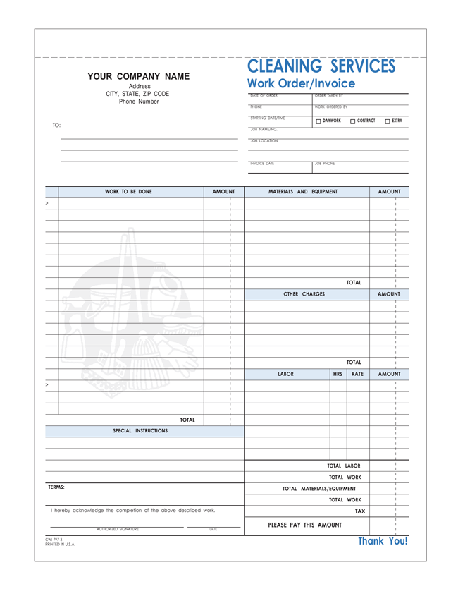 form excel commercial blank invoice Printable  Cleaning 10 Free Templates  Invoice Service