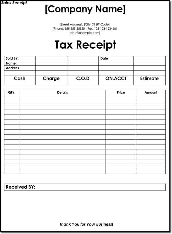10 Tax Receipt Templates Donation Tax Income Tax Property Tax 