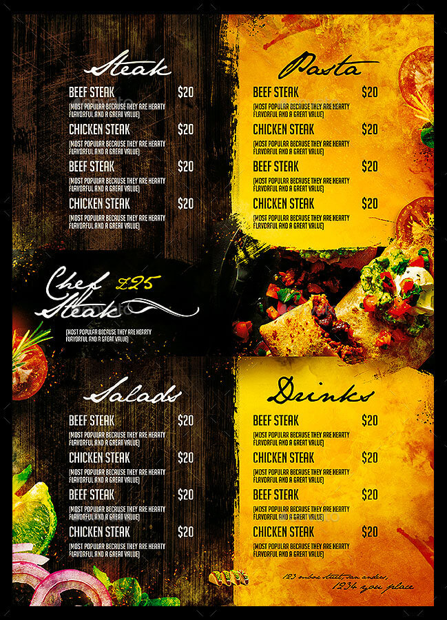21 Best Selling Mexican Style Restaurant Menu Templates