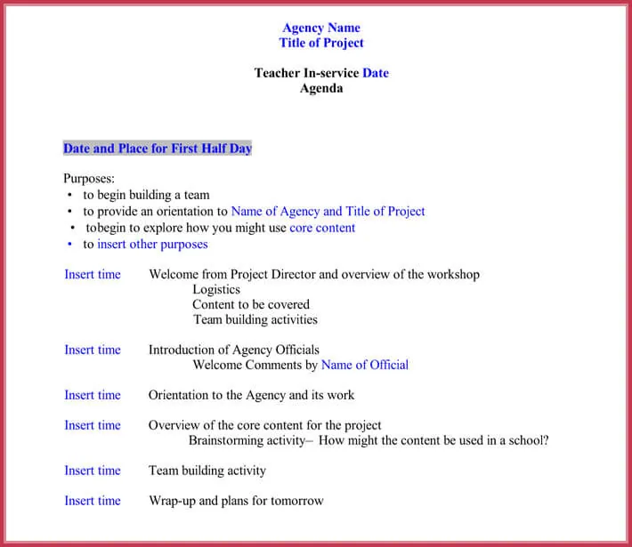 How To Create A Staff Meeting Agenda 10 Free Templates