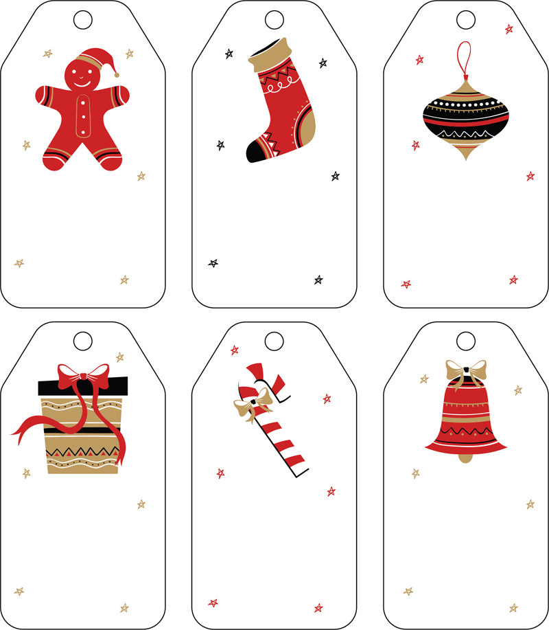 rectangle shape holiday gift tags
