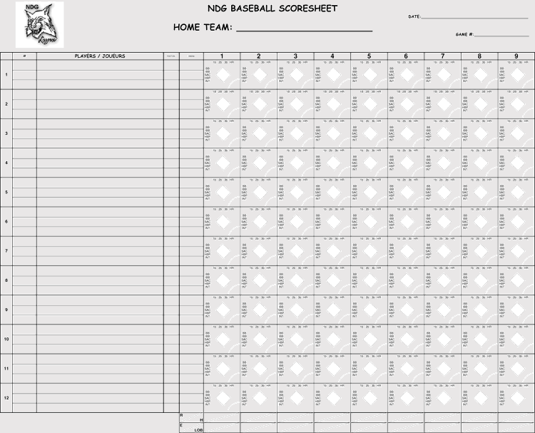 Free Printable Baseball Scorecards Scoresheets Pdf
