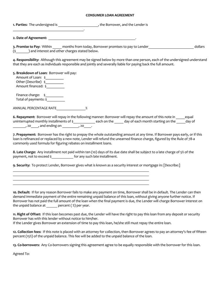 loan repayment agreement template free