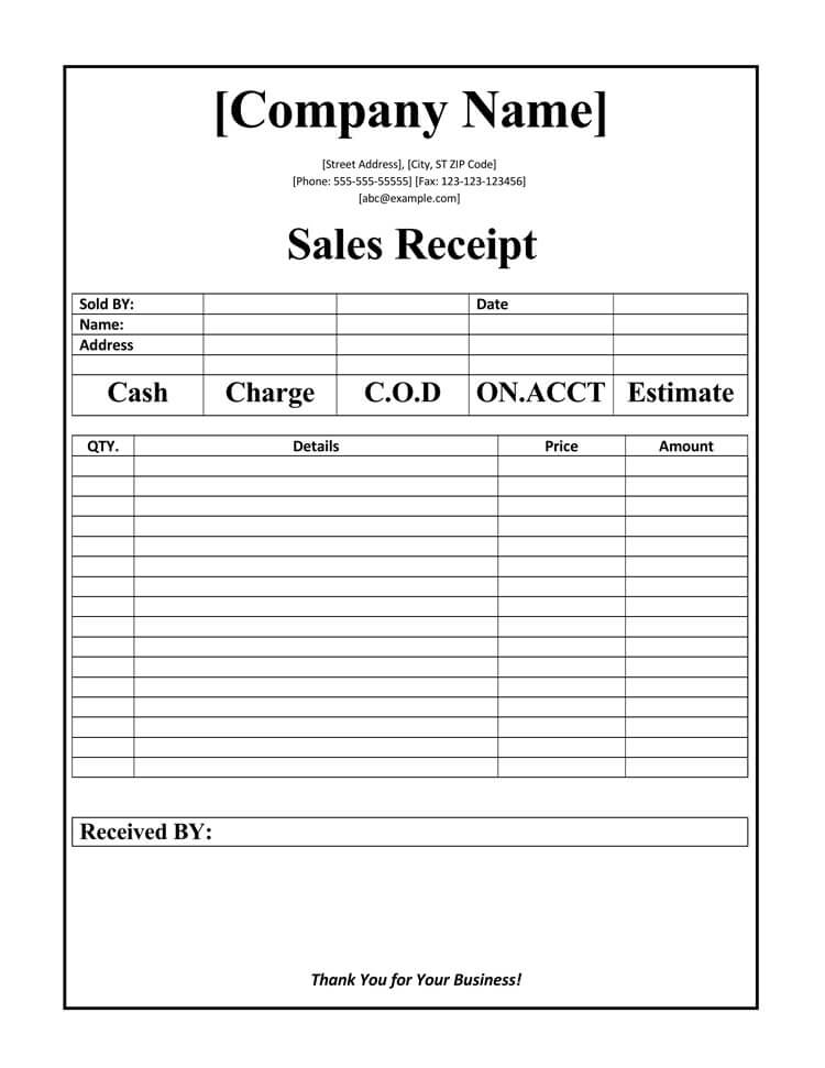 excel receipt tracker template free download
