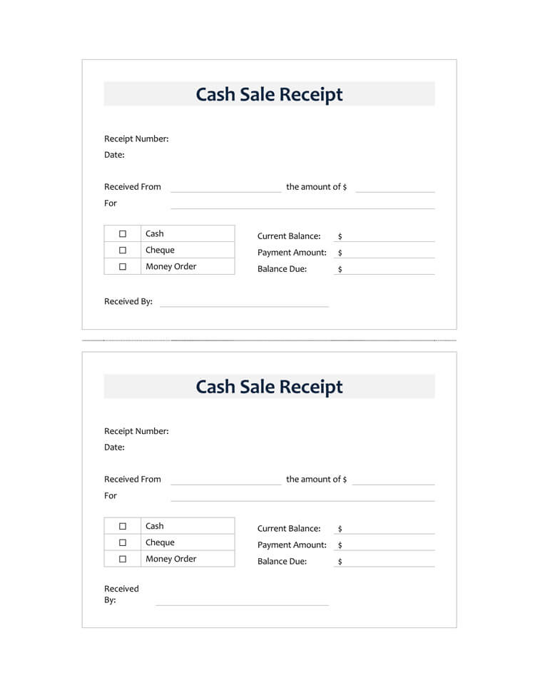 17 Free Cash Receipt Templates for Excel, Word and PDF