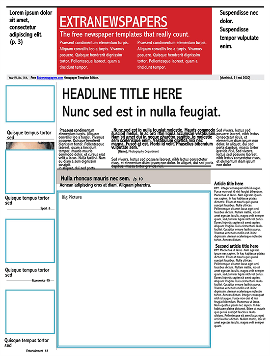 free blank microsoft word newspaper template