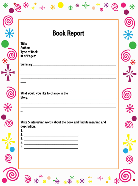 what to write in book report