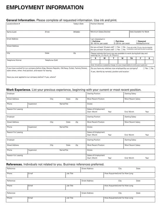 how to fill a job application form free forms examples