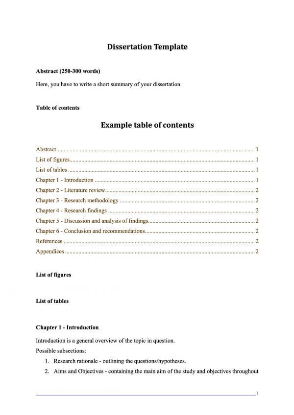 example of dissertation in english