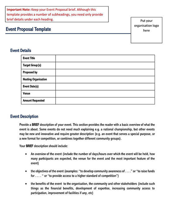 32 Free Event Proposal Templates Word PDF 