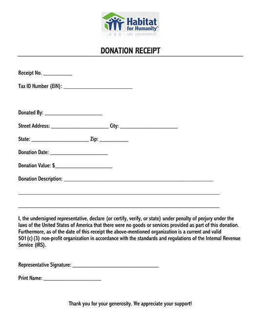 50 free donation receipt templates word pdf
