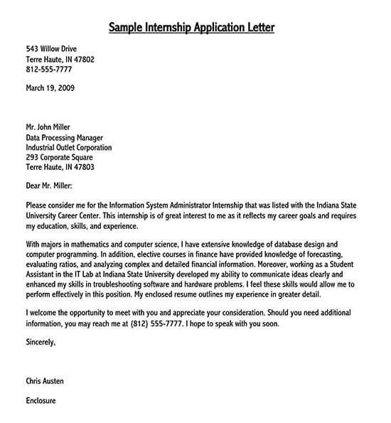 job application letter for vacancy