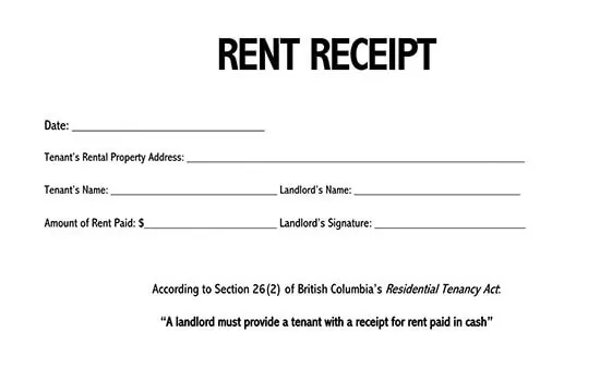 30 free rent receipt templates word pdf excel