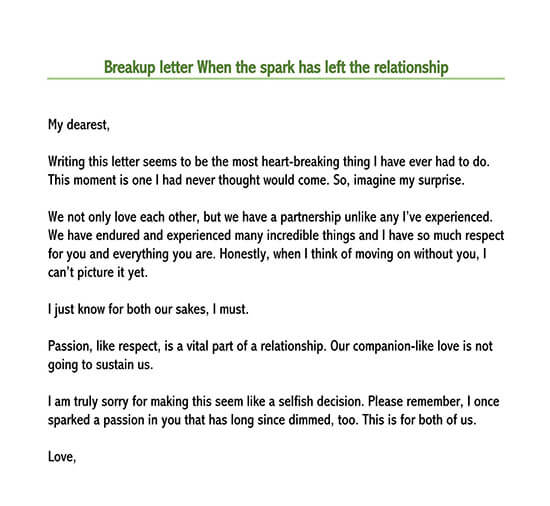 How to Word a Break Up Letter (18+ Expert Examples)