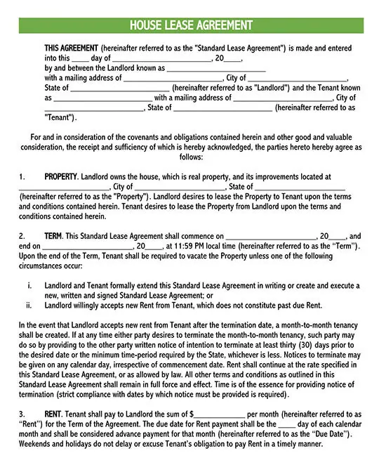 21 free house rental lease agreement forms templates