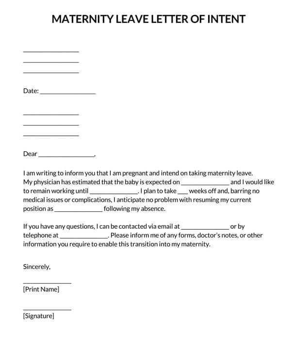 maternity leave application letter after delivery pdf