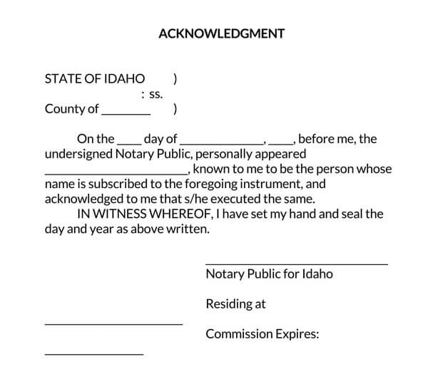 Free Notary Acknowledgement Forms by State (Word PDF)