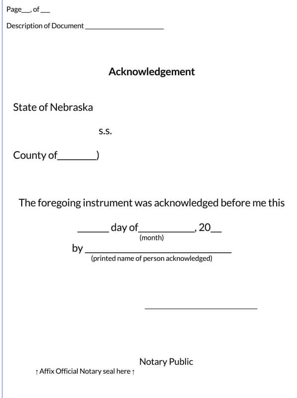 Free Notary Acknowledgement Forms By State Word Pdf 8647