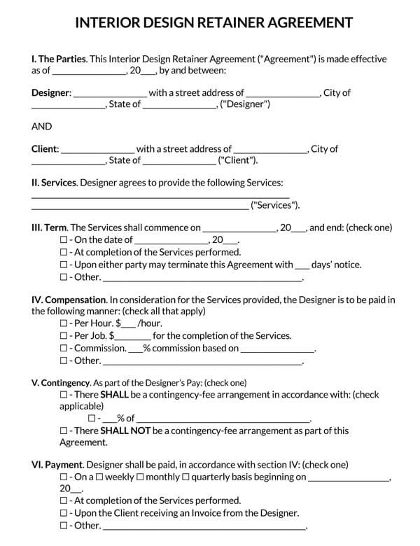 Free Retainer Agreement Templates [How it Works] Word PDF