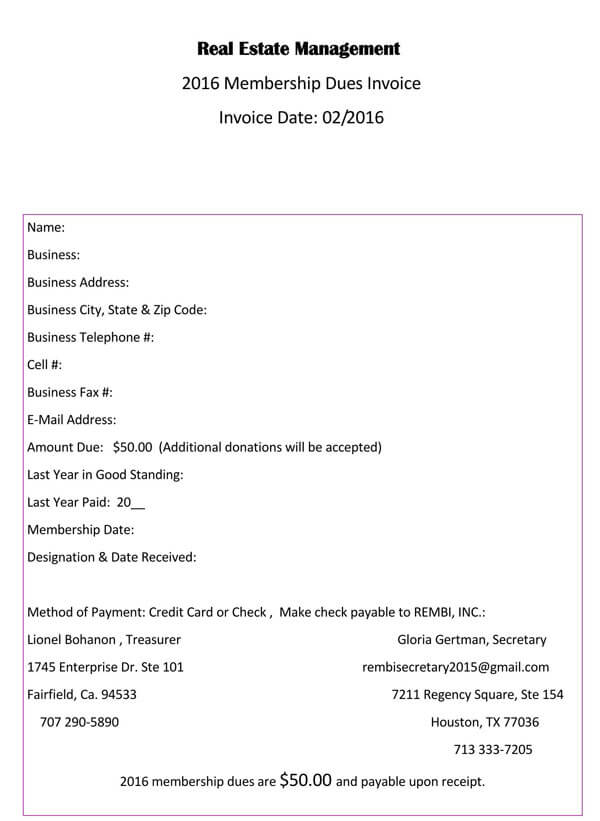 simple real estate commission invoice template