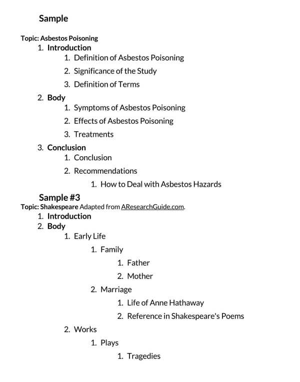 person research paper outline