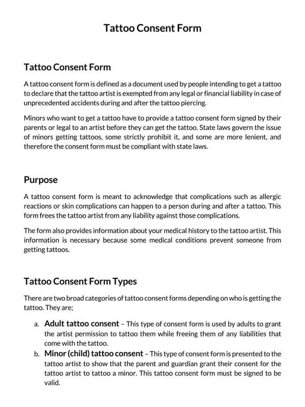 TattooPro Blog  Heres A List of Tattoo Form Templates For Every Situation   Purpose
