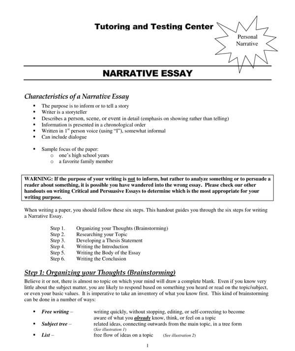 how to write narrative essay example