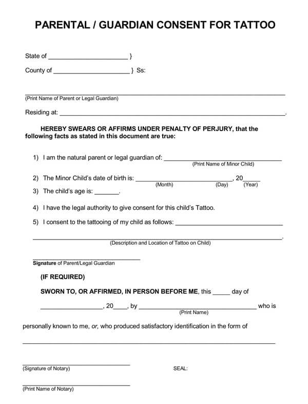 Free Online Tattoo Consent Form Template  123FormBuilder