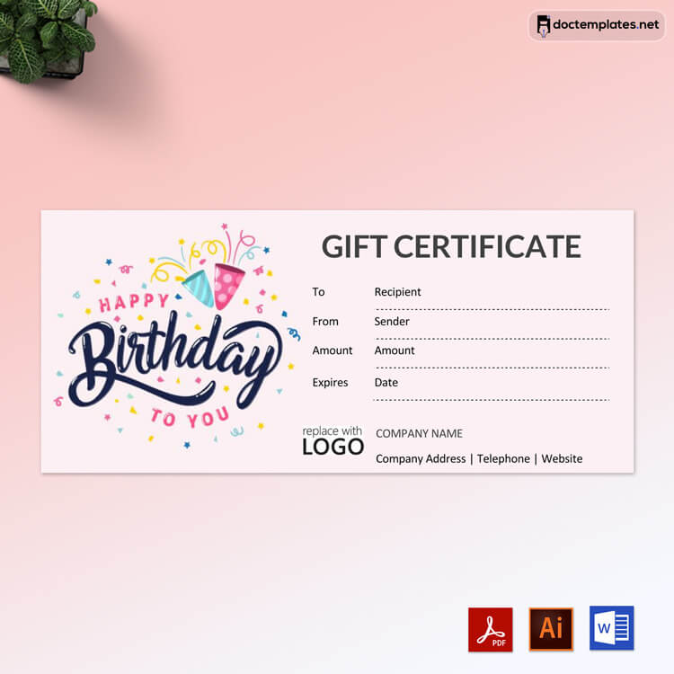 Birthday Gift Certificate Templates