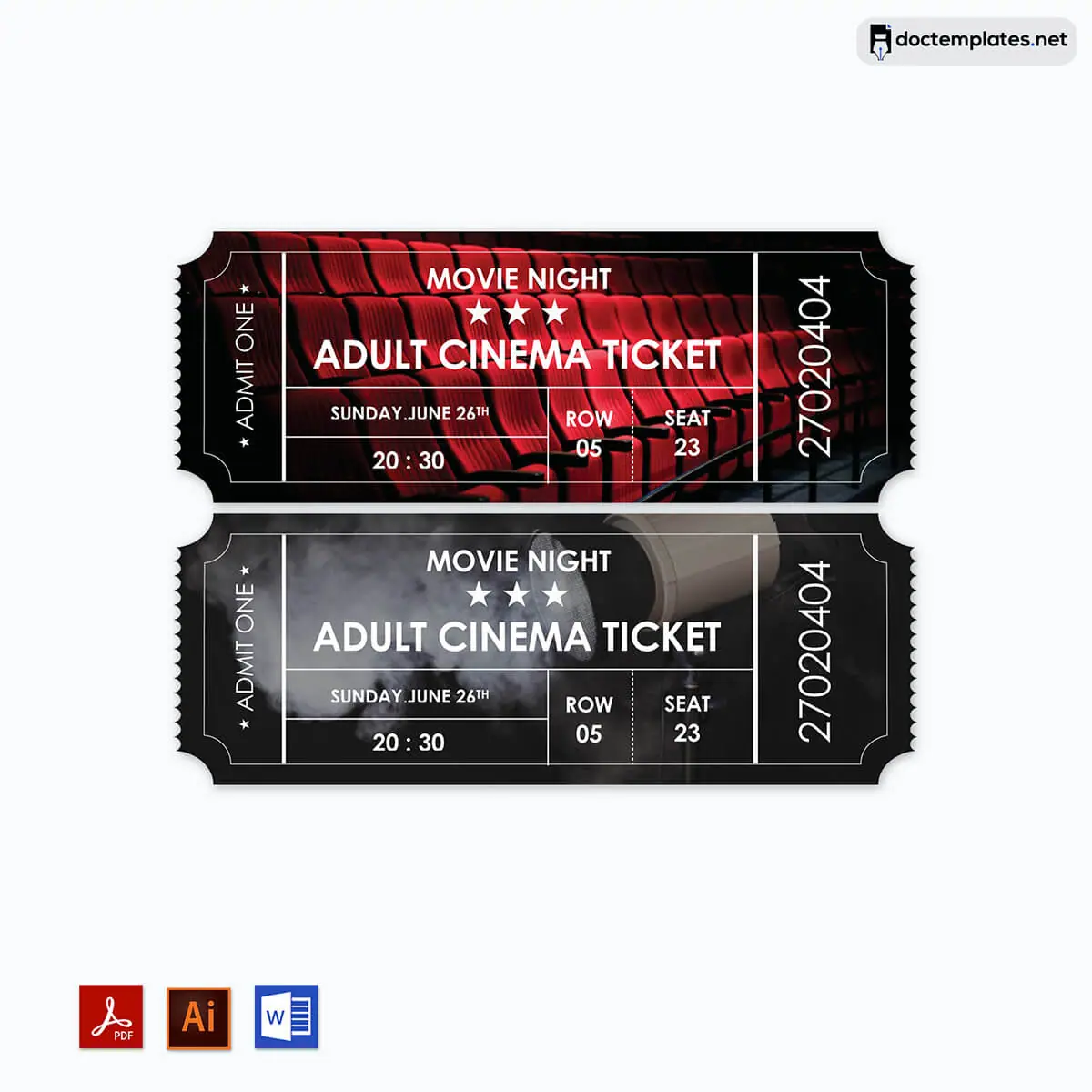 free printable movie tickets template