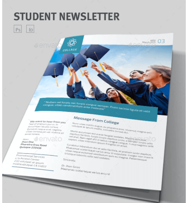 Students Newsletter Template Document Templates